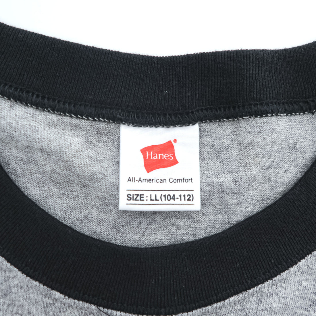 Hanes リンガー Tシャツ XL グレー ワンポイントロゴ All-American Comfort