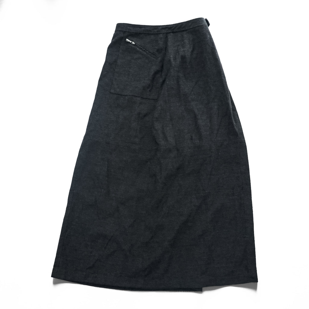 A|X ARMANI EXCHANGE 90年代 ヴィンテージ ロング ラップスカート M ダークグレー フレア
