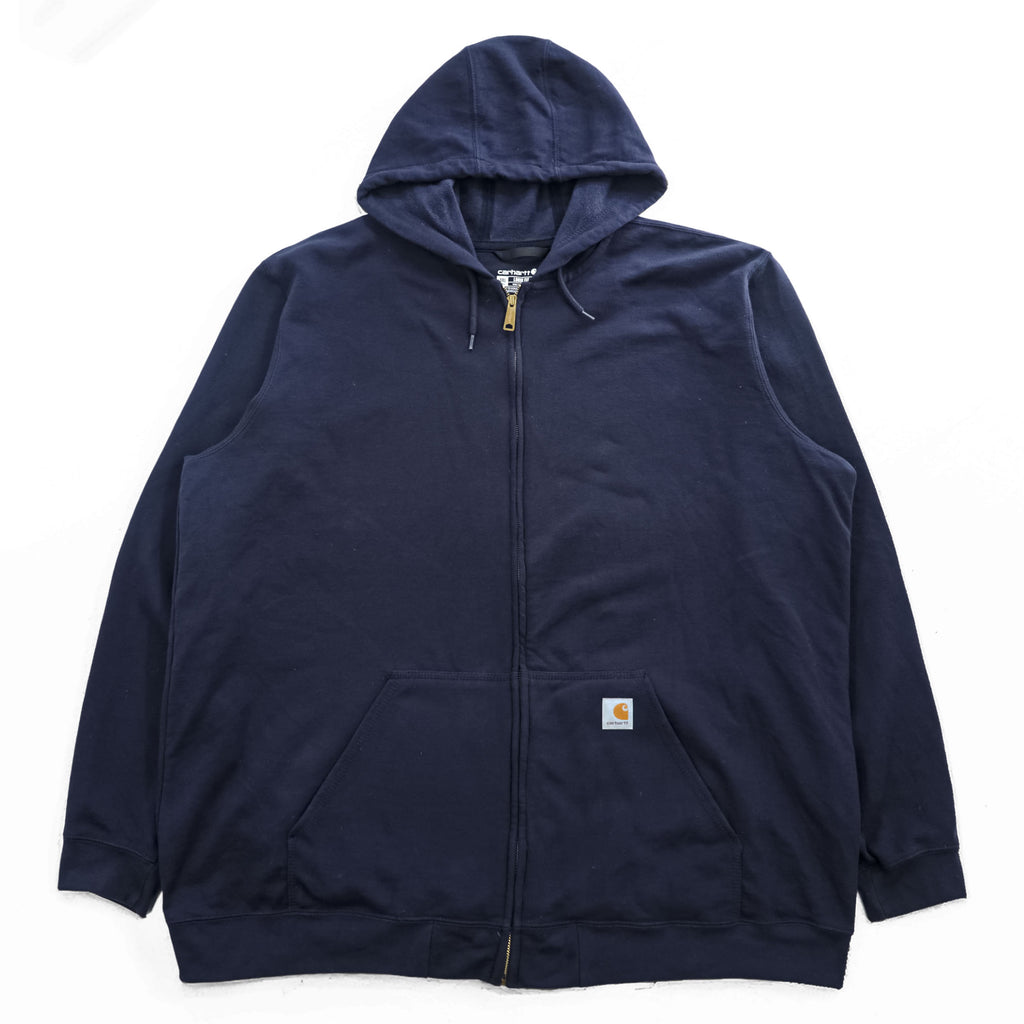 carhartt ジップパーカー 3XL LOOSE FIT ネイビー 裏起毛 ビッグサイズ フロントポケット K122 472