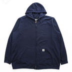 carhartt ジップパーカー 3XL LOOSE FIT ネイビー 裏起毛 ビッグサイズ フロントポケット K122 472