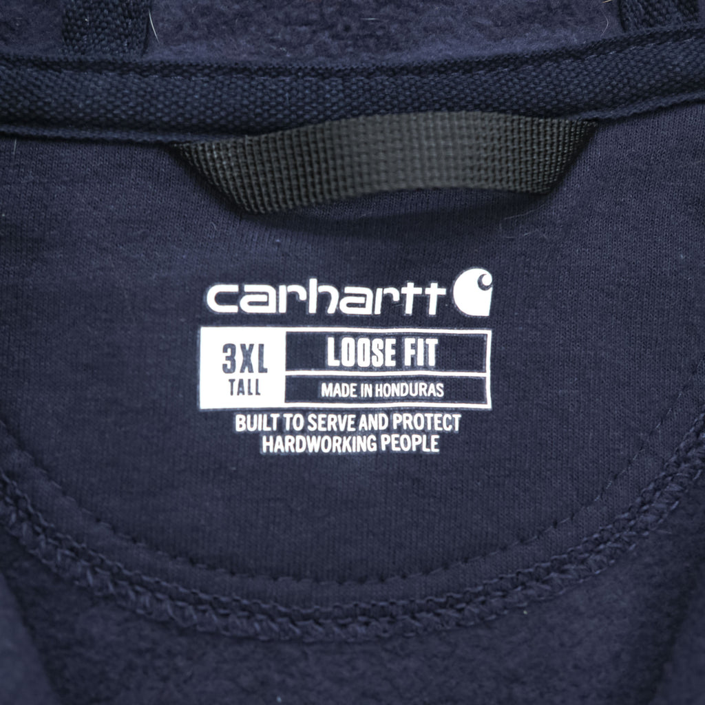 carhartt ジップパーカー 3XL LOOSE FIT ネイビー 裏起毛 ビッグサイズ フロントポケット K122 472