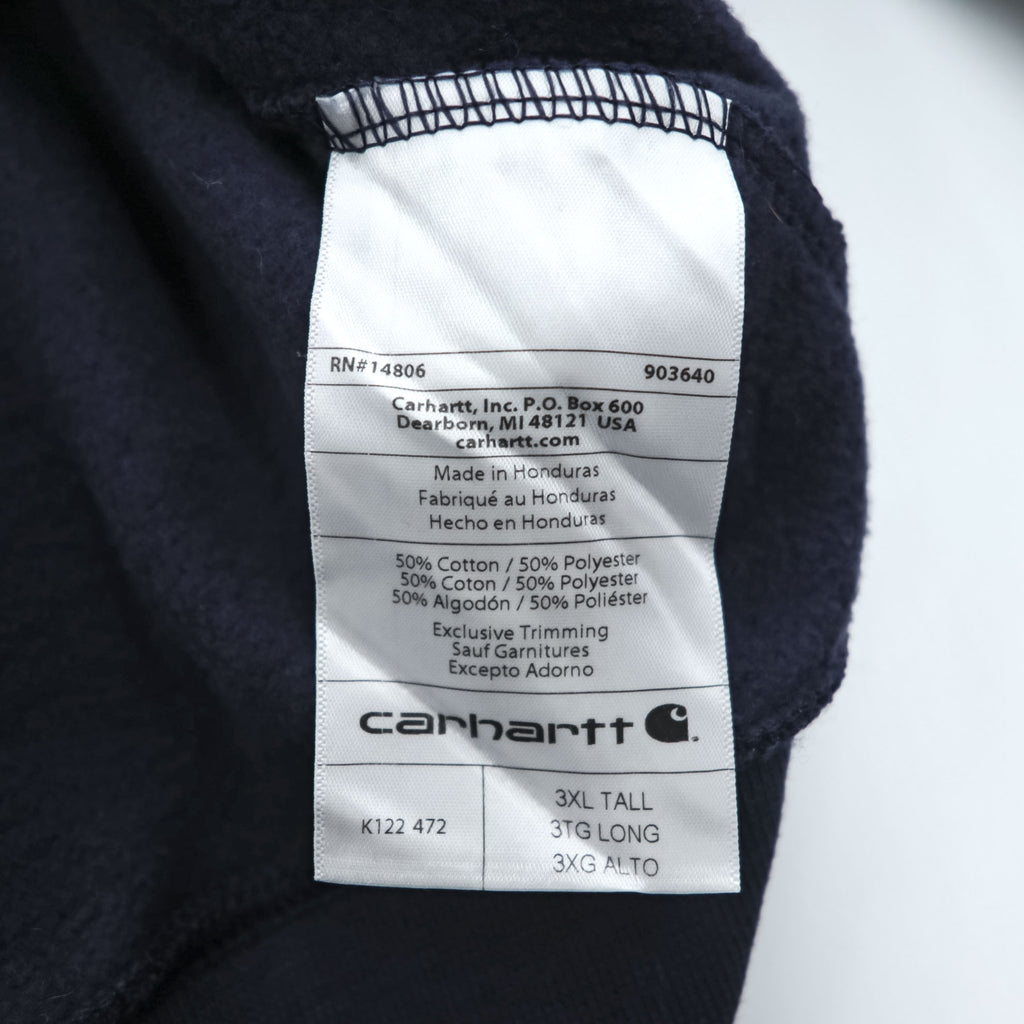 carhartt ジップパーカー 3XL LOOSE FIT ネイビー 裏起毛 ビッグサイズ フロントポケット K122 472
