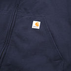 carhartt ジップパーカー 3XL LOOSE FIT ネイビー 裏起毛 ビッグサイズ フロントポケット K122 472