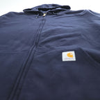 carhartt ジップパーカー 3XL LOOSE FIT ネイビー 裏起毛 ビッグサイズ フロントポケット K122 472