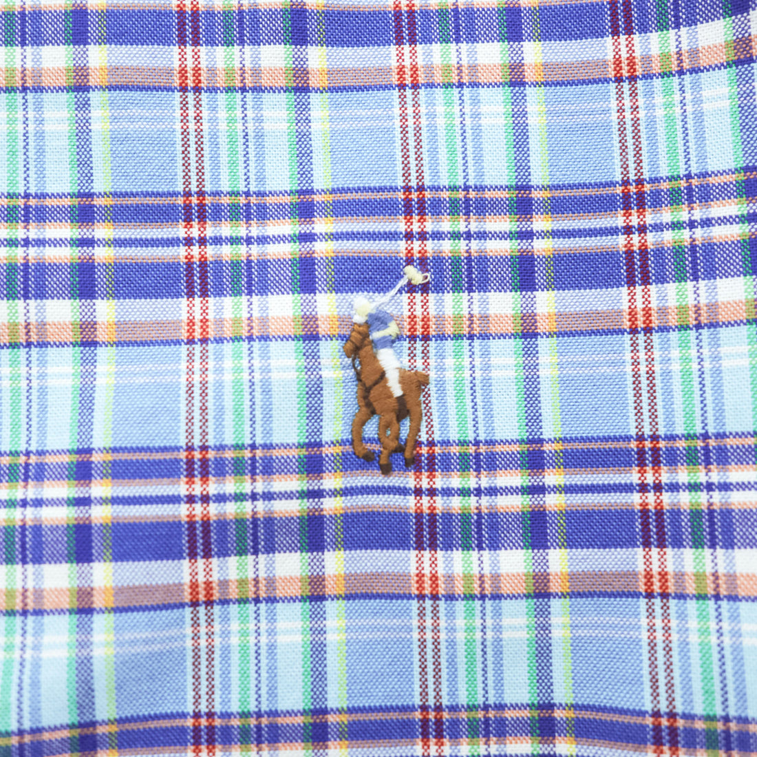 Ralph Lauren 長袖 ボタンダウンシャツ XL SLIM FIT ストレッチ ブルー チェック スモールポニー ロゴ 刺繍