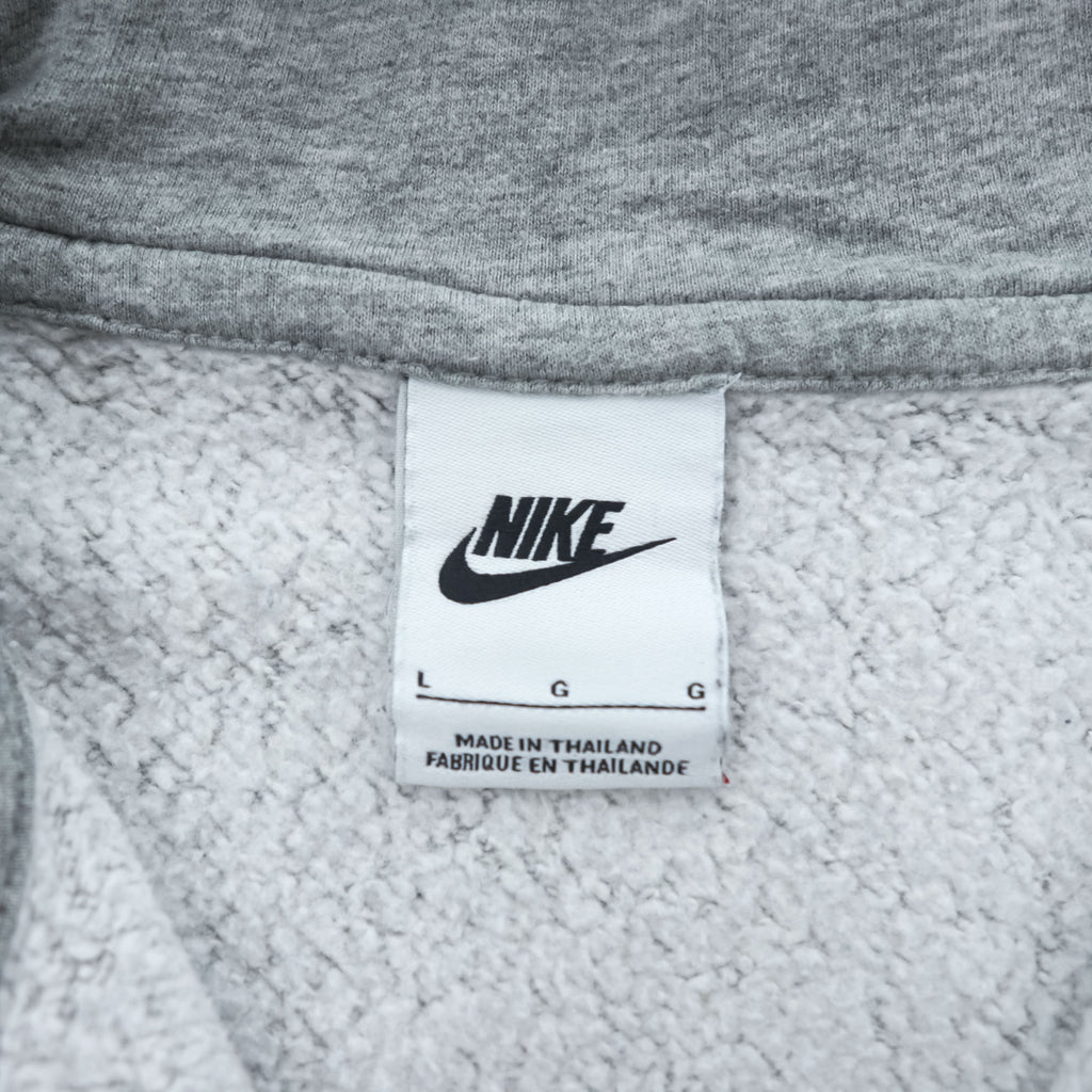 NIKE ジップパーカー L グレー 裏起毛 フロントポケット ワンポイントロゴ BV2645-063