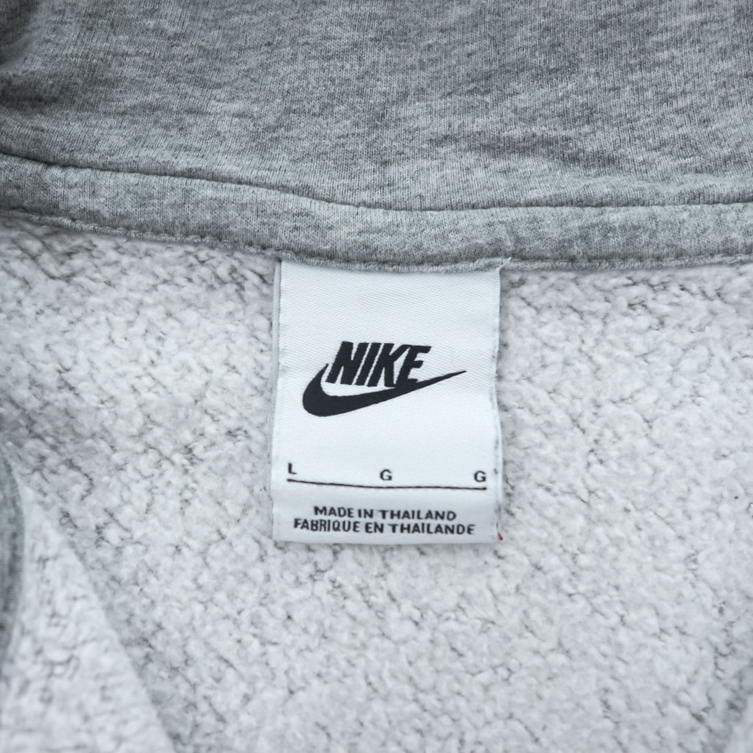 NIKE ジップパーカー L グレー 裏起毛 フロントポケット ワンポイントロゴ BV2645-063