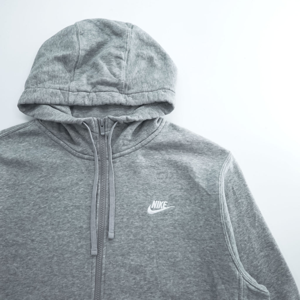 NIKE ジップパーカー L グレー 裏起毛 フロントポケット ワンポイントロゴ BV2645-063