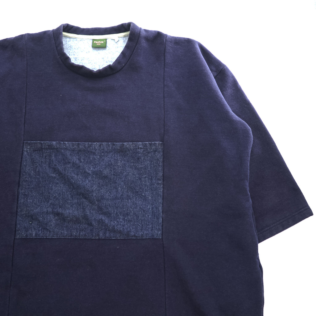 Phatee 日本製 BIG TEE ヘンプ Tシャツ 半袖 スウェット FREE ネイビー 裏起毛 フロントポケット