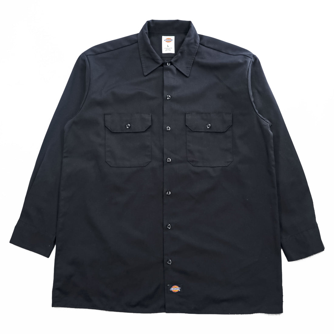 Dickies Long-Sleeve Work Shirt, Size L, Black, WL574BK