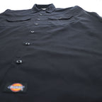 Dickies 長袖 ワークシャツ L ブラック ボックス 胸ポケット WL574BK