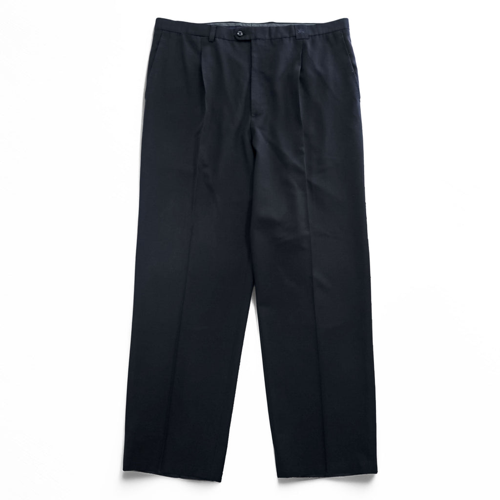 BURBERRY 90年代 スペイン製 ヴィンテージ タック ワイド スラックス パンツ XL ブラック プリーツ HAYDEN