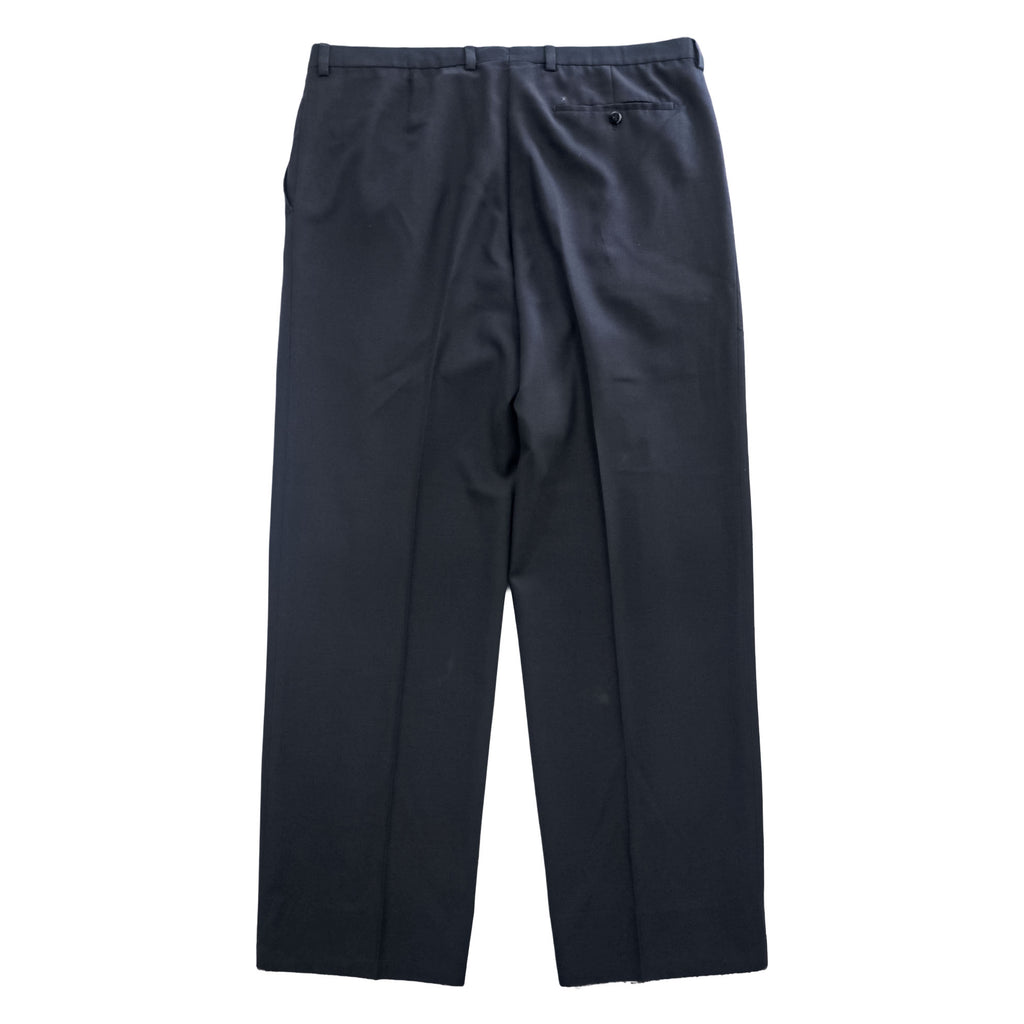 BURBERRY 90年代 スペイン製 ヴィンテージ タック ワイド スラックス パンツ XL ブラック プリーツ HAYDEN
