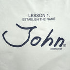 John UNDERCOVER 日本製 プリント Tシャツ XL ホワイト LESSON 1 ESTABLISH THE NAME JUL3802