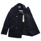 Rugby by RALPH LAUREN Pea Coat L Navy, Melton Wool,  Chin Strap, Royal Army Clothing Department