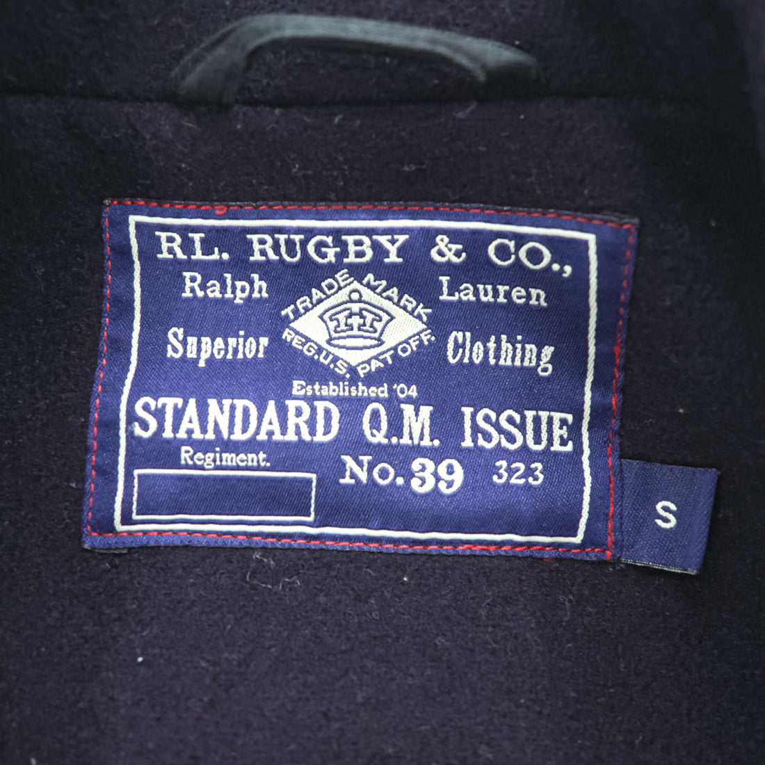 Rugby by RALPH LAUREN Pea Coat L Navy, Melton Wool,  Chin Strap, Royal Army Clothing Department