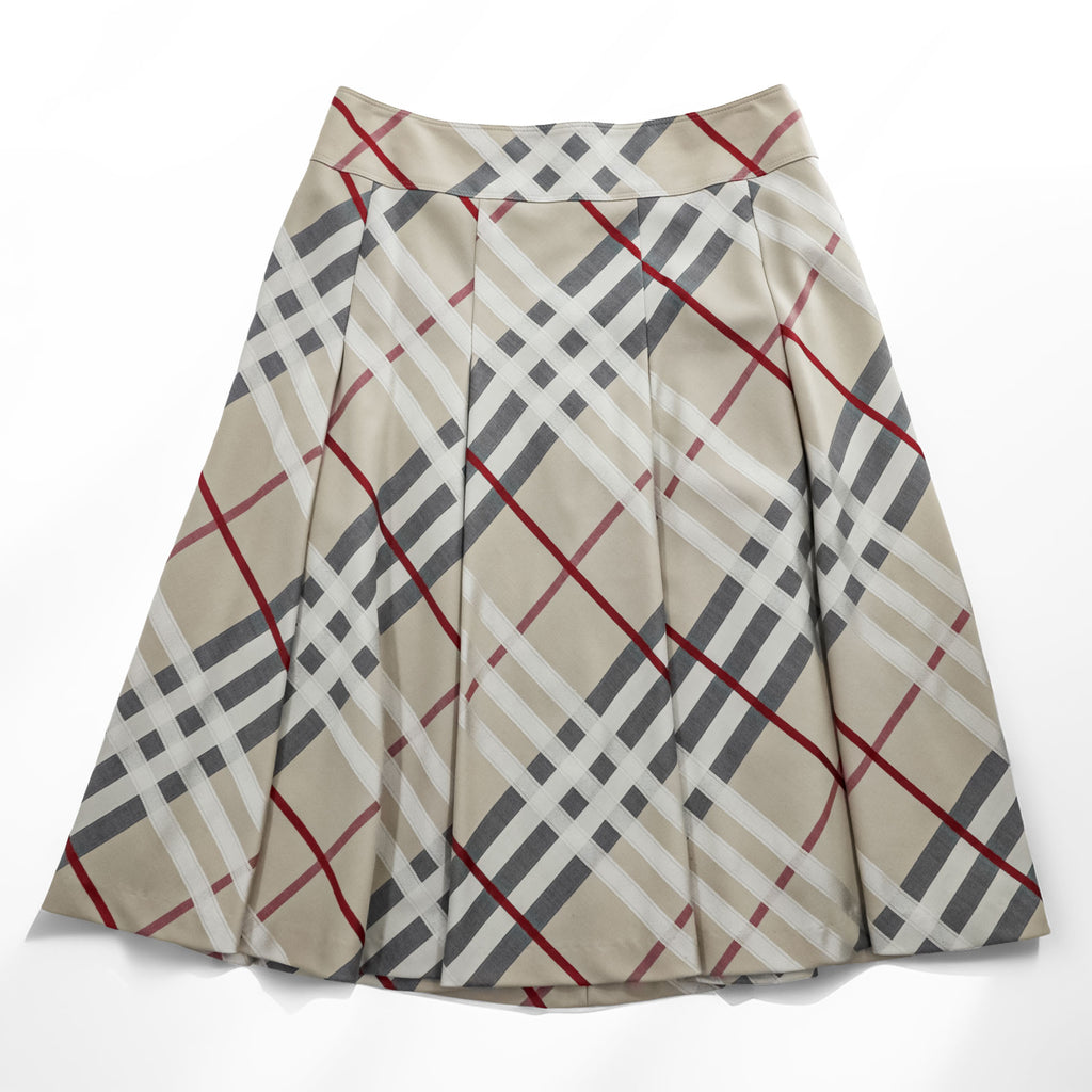 BURBERRY LONDON ノバチェック プリーツ スカート M ベージュ 日本製
