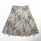 BURBERRY LONDON ノバチェック プリーツ スカート M ベージュ 日本製