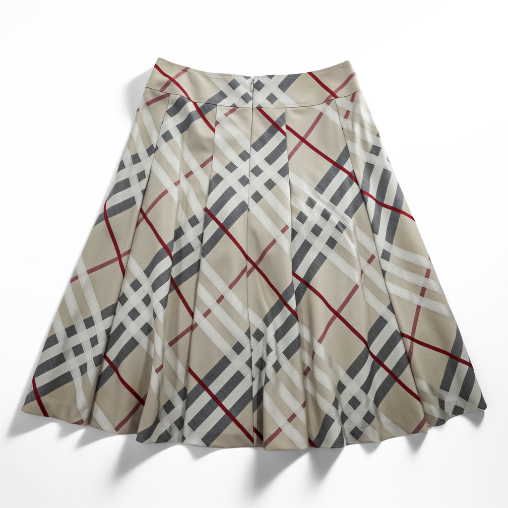 BURBERRY LONDON ノバチェック プリーツ スカート M ベージュ 日本製