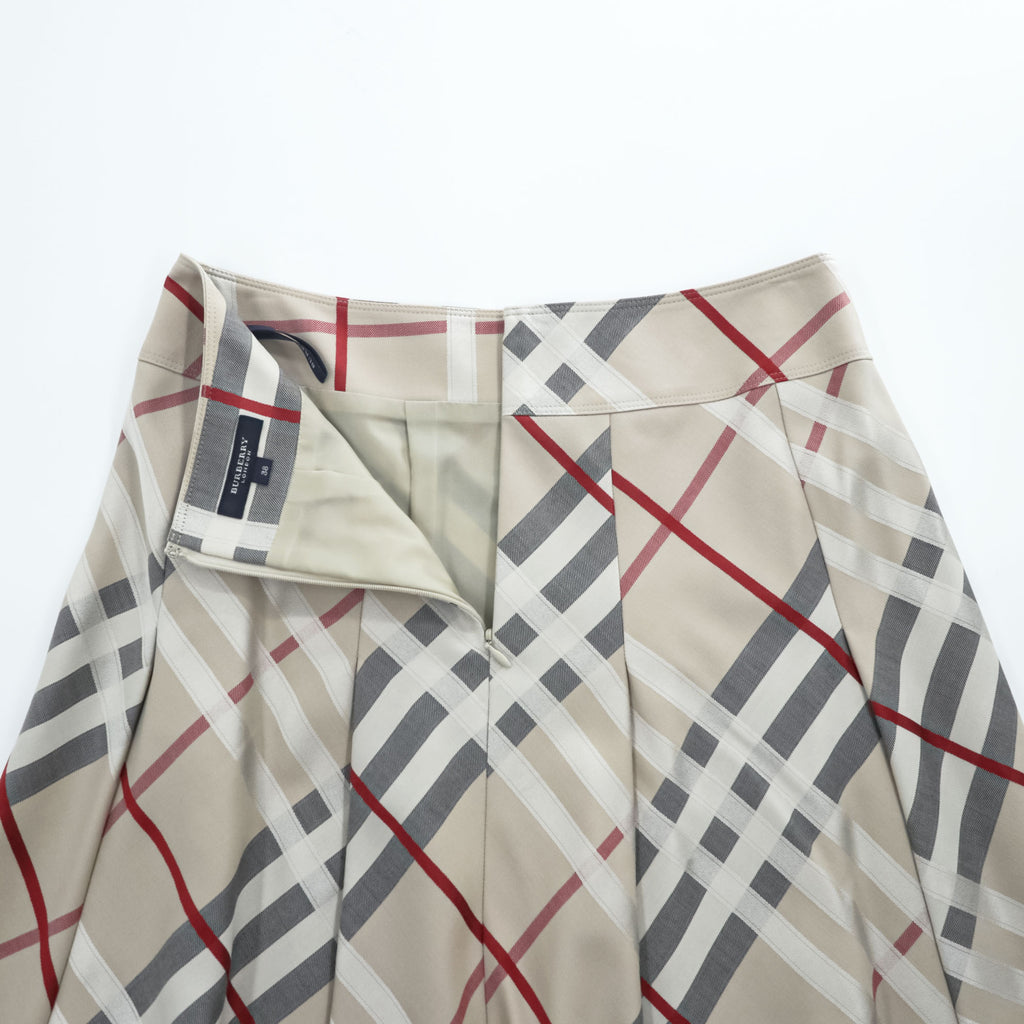 BURBERRY LONDON ノバチェック プリーツ スカート M ベージュ 日本製