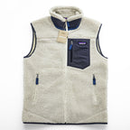 Patagonia クラシック レトロX Classic Retro X ボア フリースベスト M ナチュラル ホワイト ブルー 未使用品 23048
