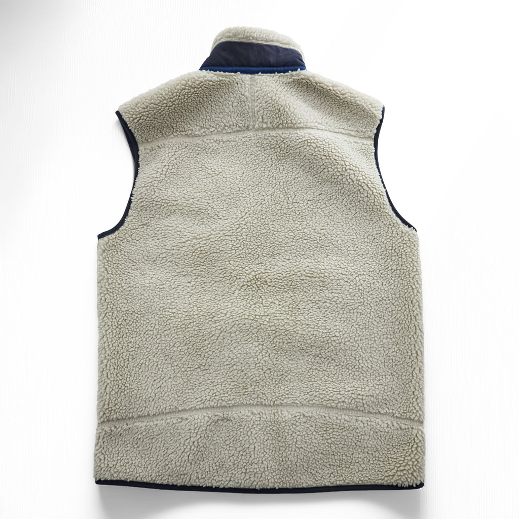 Patagonia クラシック レトロX Classic Retro X ボア フリースベスト M ナチュラル ホワイト ブルー 未使用品 23048