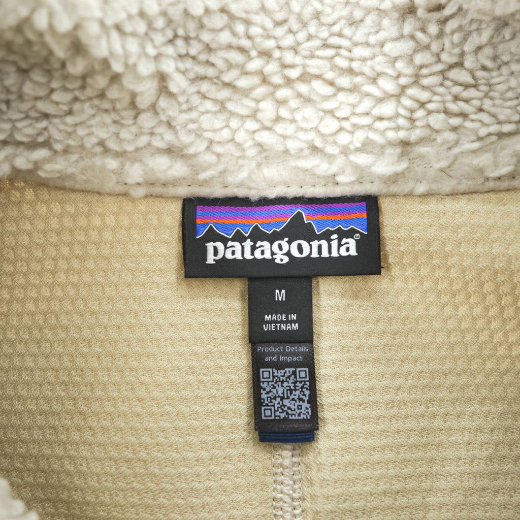 Patagonia クラシック レトロX Classic Retro X ボア フリースベスト M ナチュラル ホワイト ブルー 未使用品 23048