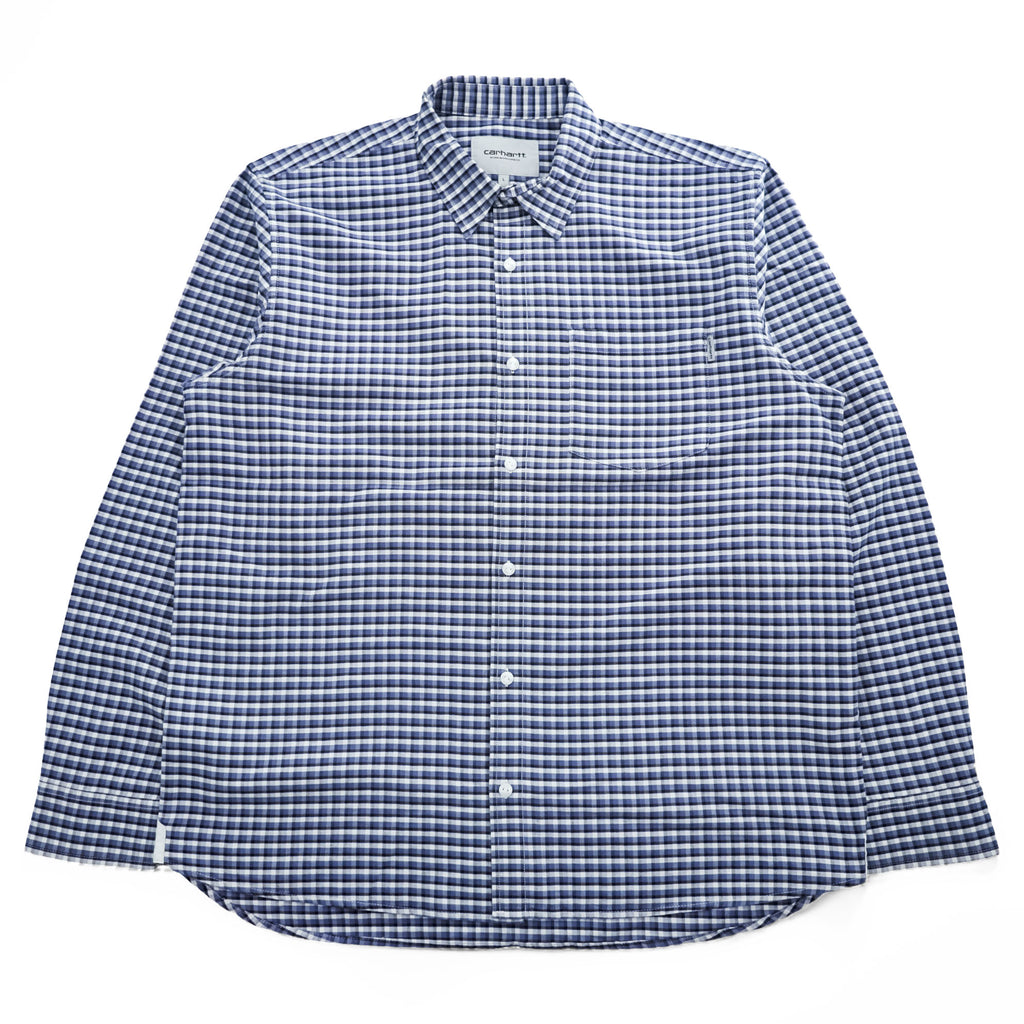 carhartt WIP 長袖 チェックシャツ L ブルー L/S LEMMING SHIRT 胸ポケット I024138