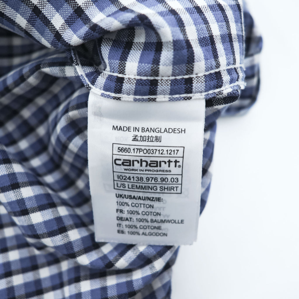 carhartt WIP 長袖 チェックシャツ L ブルー L/S LEMMING SHIRT 胸ポケット I024138