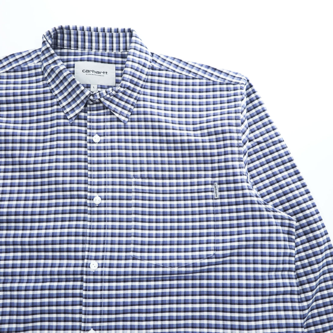 carhartt WIP 長袖 チェックシャツ L ブルー L/S LEMMING SHIRT 胸ポケット I024138