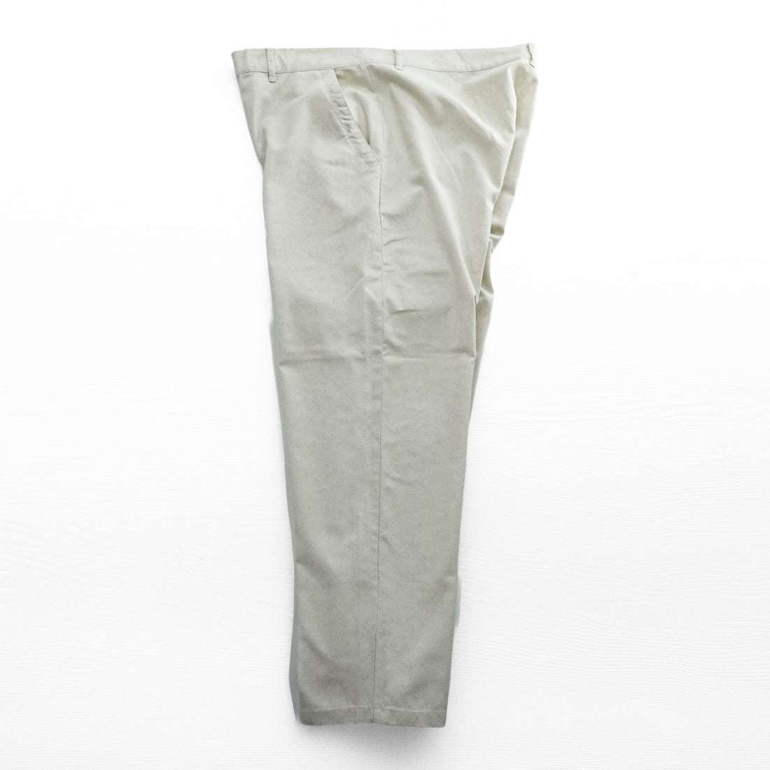 Rhythm Customs Linen Cotton Pants Off White Relaxed Straight Leg Button Fly Casual Trousers