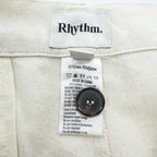 Rhythm Customs Linen Cotton Pants Off White Relaxed Straight Leg Button Fly Casual Trousers