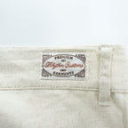 Rhythm Customs Linen Cotton Pants Off White Relaxed Straight Leg Button Fly Casual Trousers
