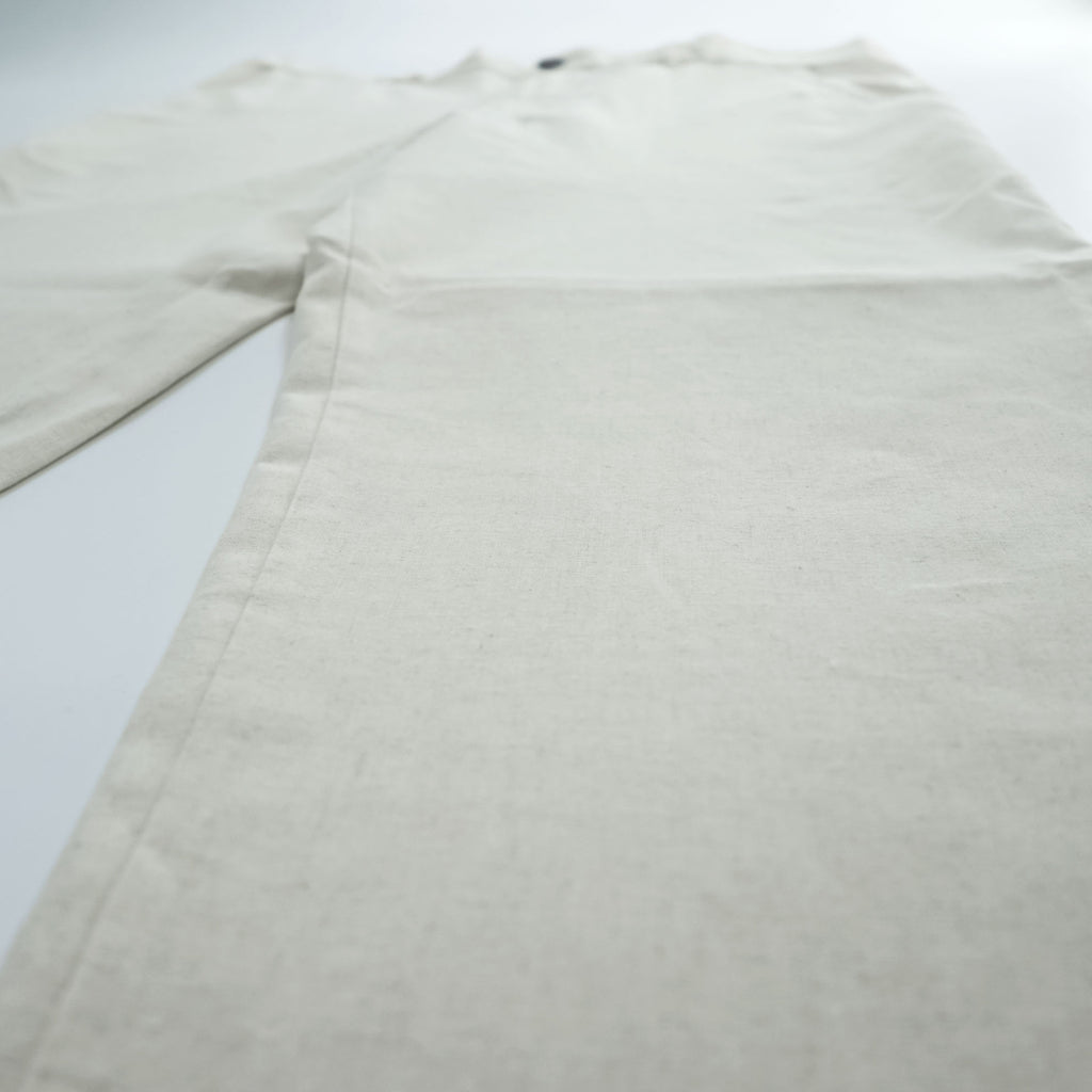 Rhythm Customs Linen Cotton Pants Off White Relaxed Straight Leg Button Fly Casual Trousers