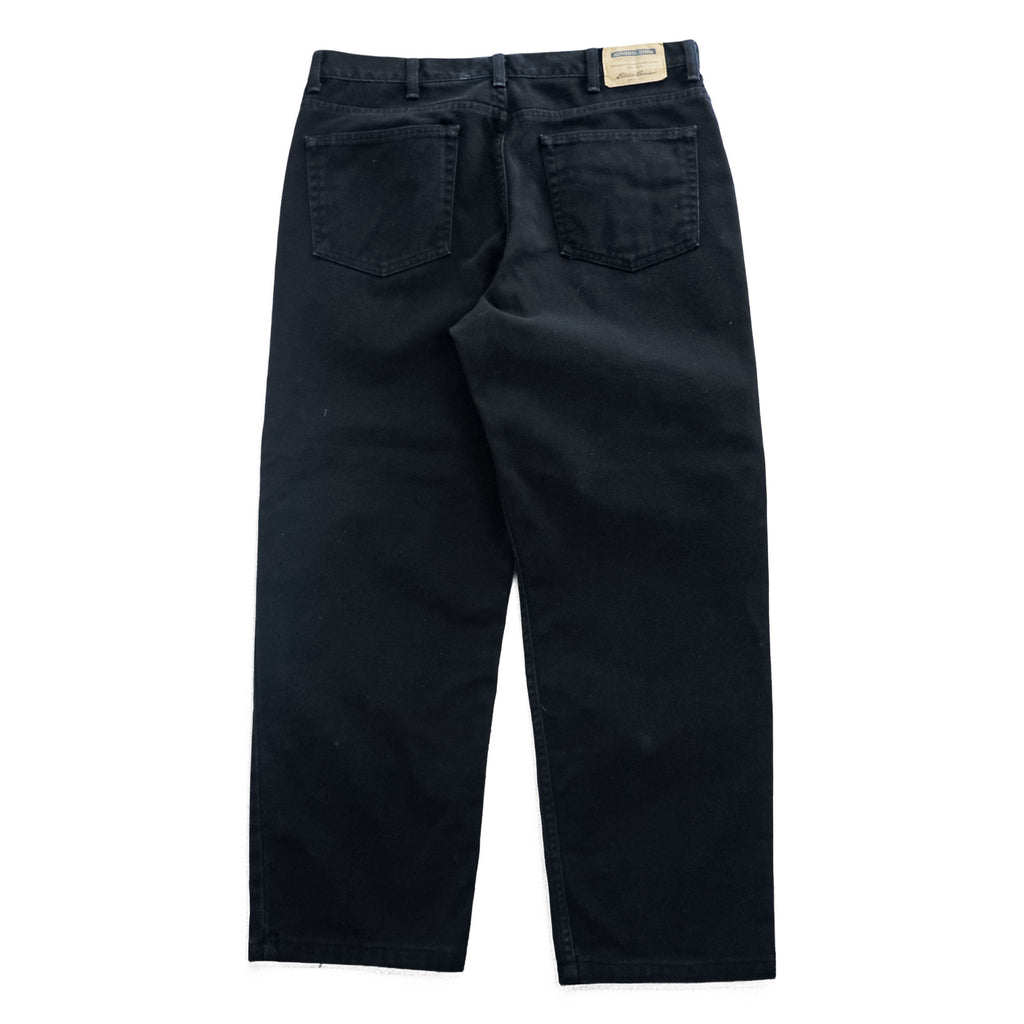 Eddie Bauer 90s Vintage Denim Pants Jeans, Size L, Black, Relaxed Fit