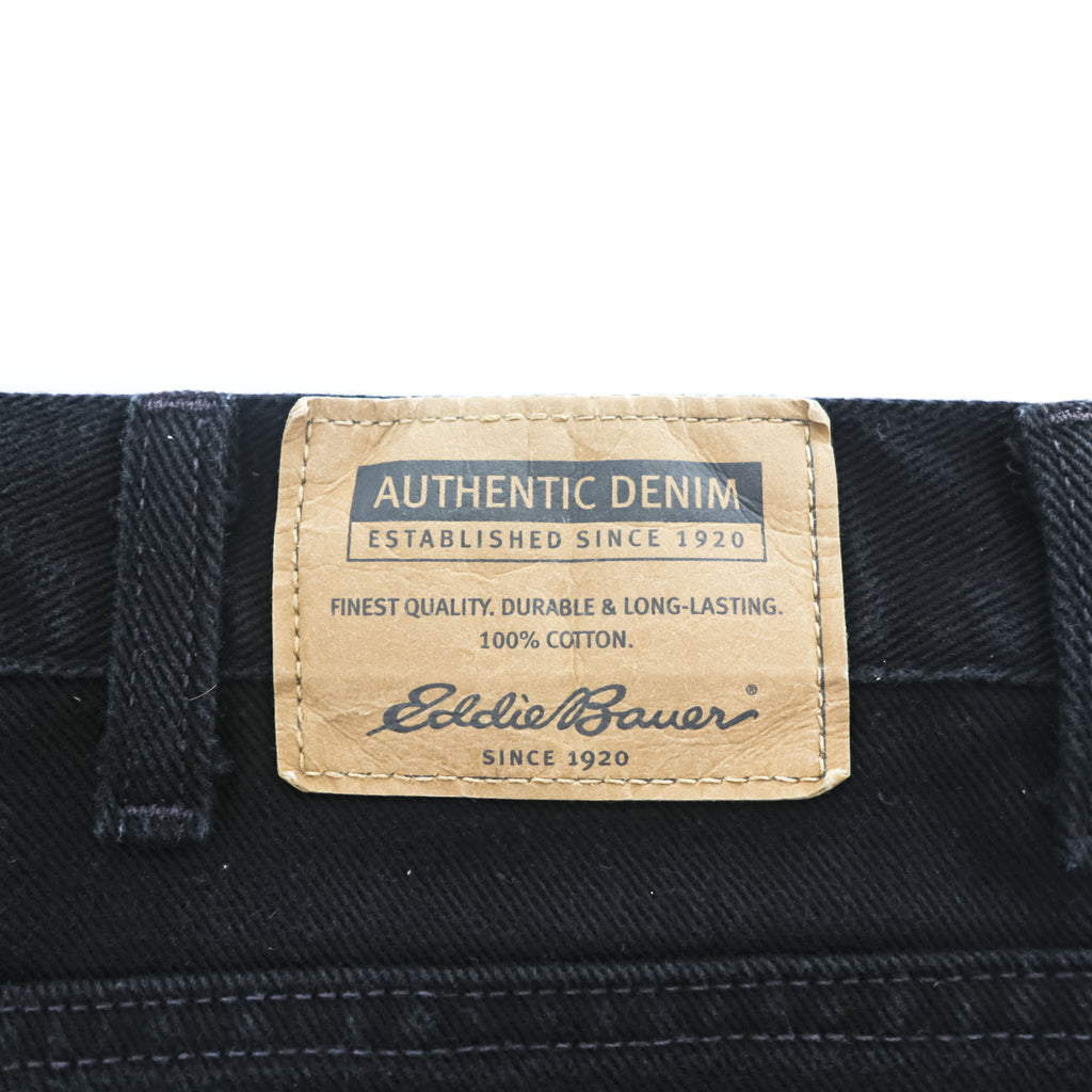 Eddie Bauer 90s Vintage Denim Pants Jeans, Size L, Black, Relaxed Fit