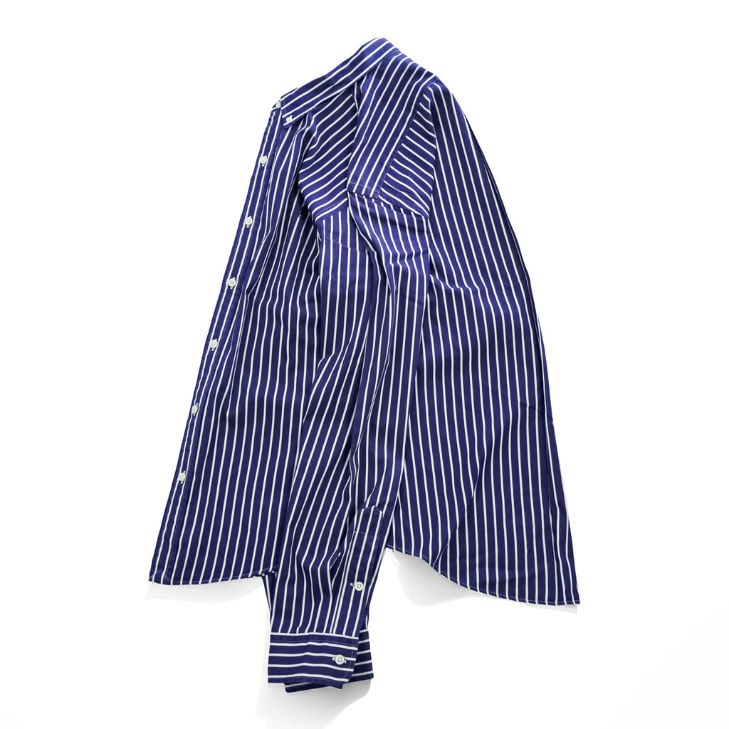 Polo Ralph Lauren 90年代 ヴィンテージ 長袖 ストライプ  ボタンダウンシャツ M ブルー SLIM FIT スモールポニー ロゴ 刺繍