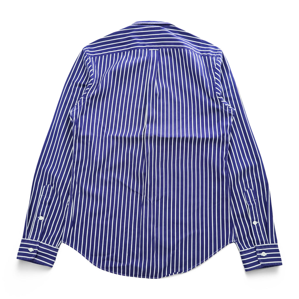 Polo Ralph Lauren 90年代 ヴィンテージ 長袖 ストライプ  ボタンダウンシャツ M ブルー SLIM FIT スモールポニー ロゴ 刺繍