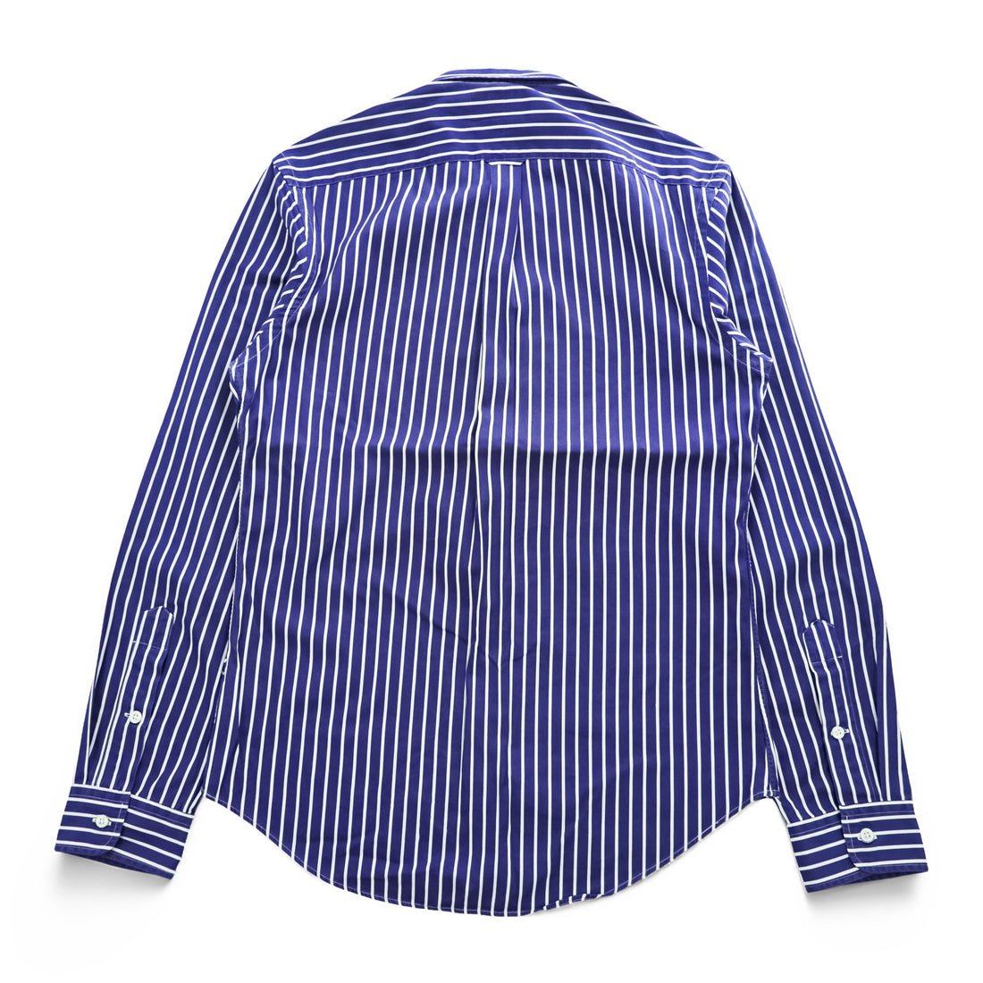 Polo Ralph Lauren 90年代 ヴィンテージ 長袖 ストライプ  ボタンダウンシャツ M ブルー SLIM FIT スモールポニー ロゴ 刺繍