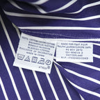 Polo Ralph Lauren 90年代 ヴィンテージ 長袖 ストライプ  ボタンダウンシャツ M ブルー SLIM FIT スモールポニー ロゴ 刺繍