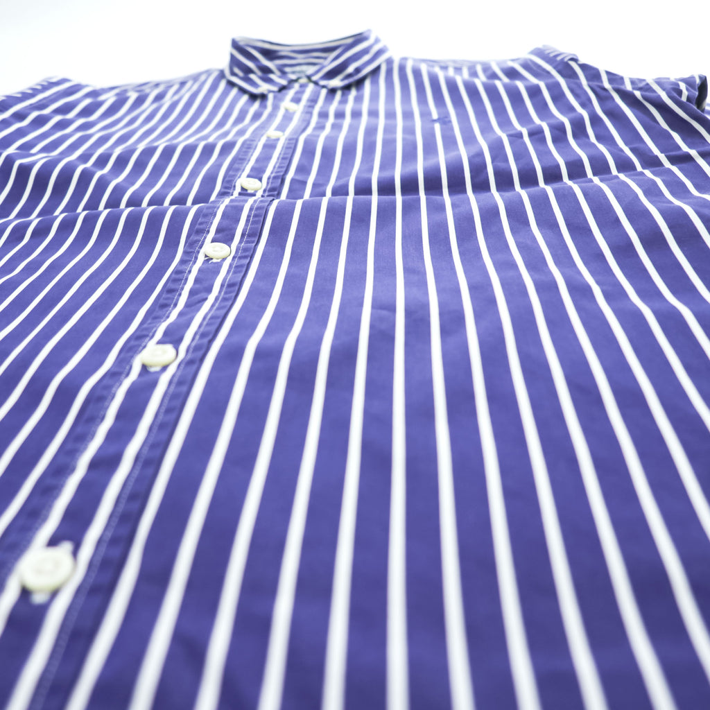 Polo Ralph Lauren 90年代 ヴィンテージ 長袖 ストライプ  ボタンダウンシャツ M ブルー SLIM FIT スモールポニー ロゴ 刺繍