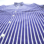 Polo Ralph Lauren 90年代 ヴィンテージ 長袖 ストライプ  ボタンダウンシャツ M ブルー SLIM FIT スモールポニー ロゴ 刺繍