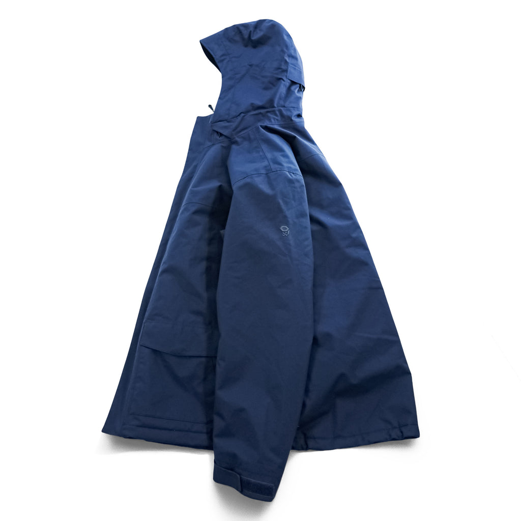 Mountain Hardwear Hooded Insulated Shell Jacket Navy Nylon Quilted Lining OM1575 Men’s XL/TG