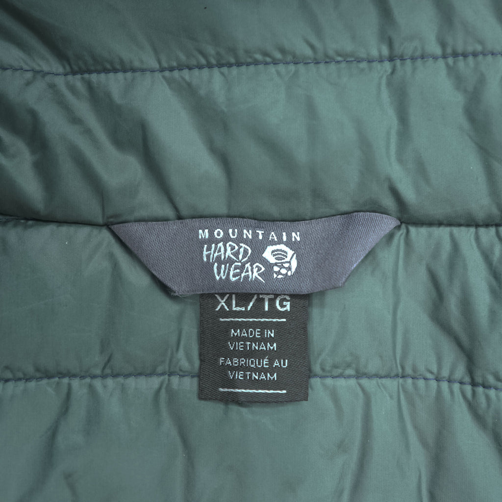 Mountain Hardwear Hooded Insulated Shell Jacket Navy Nylon Quilted Lining OM1575 Men’s XL/TG
