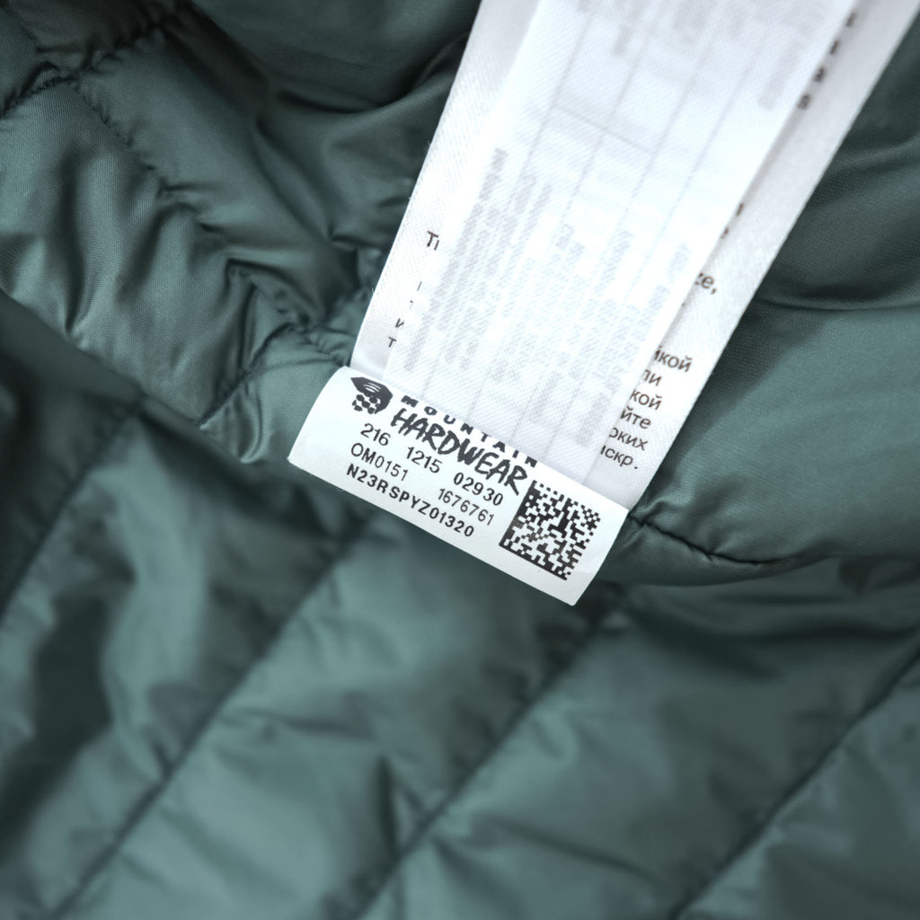 Mountain Hardwear Hooded Insulated Shell Jacket Navy Nylon Quilted Lining OM1575 Men’s XL/TG