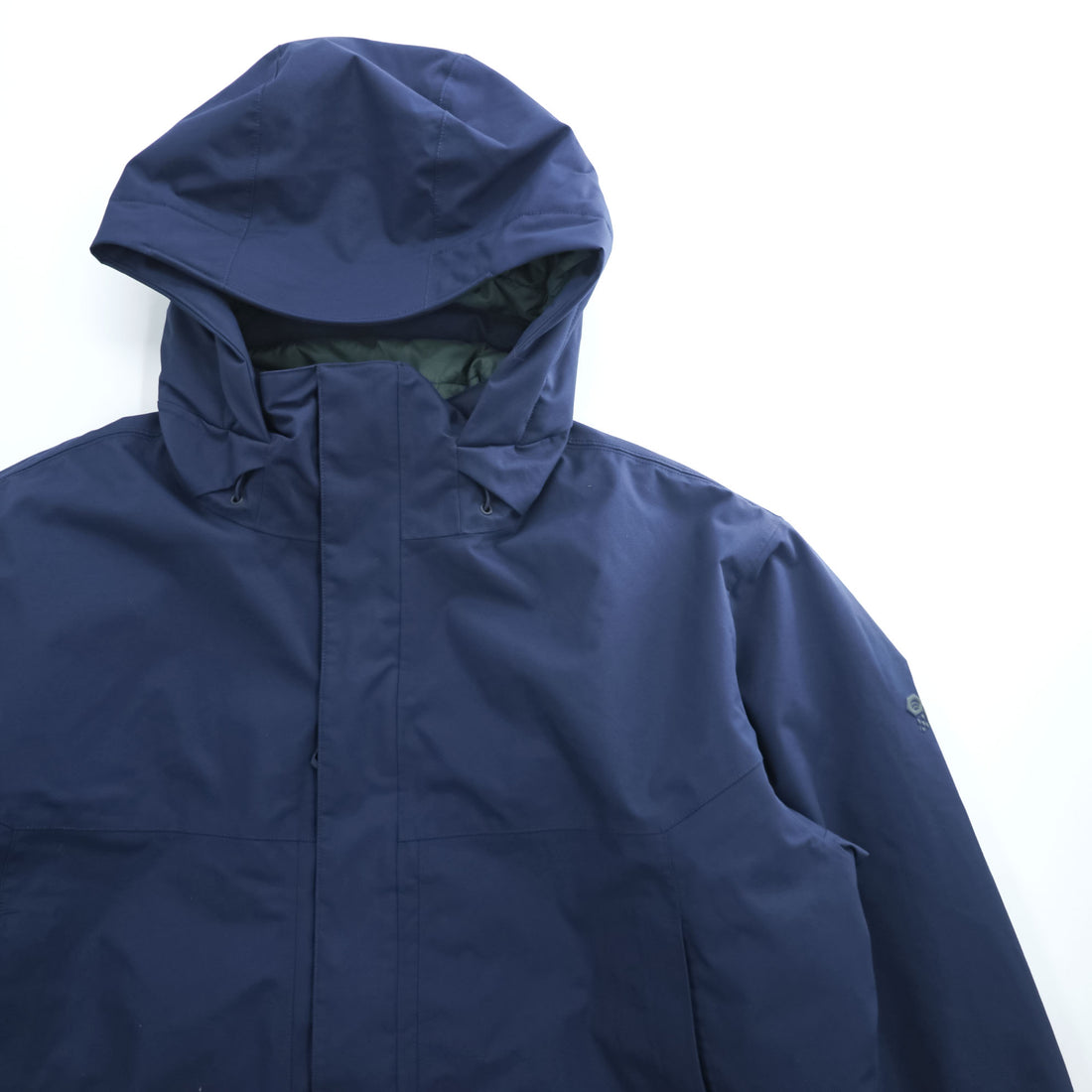 Mountain Hardwear Hooded Insulated Shell Jacket Navy Nylon Quilted Lining OM1575 Men’s XL/TG