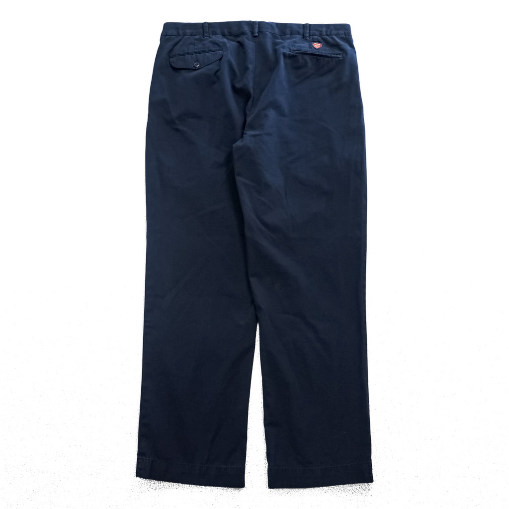 POLO GOLF Ralph Lauren 90年代 ヴィンテージ 2タック ワイド チノパンツ L ネイビー プリーツ FAIRWAY FIT PANT