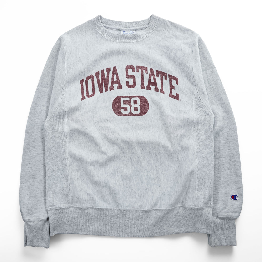 Champion Reverse Weave Sweatshirt, Size L, Gray, College Style, Arch Logo, IOWA STATE