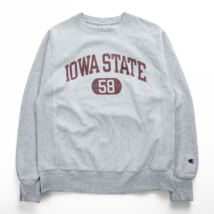 Champion Reverse Weave Sweatshirt, Size L, Gray, College Style, Arch Logo, IOWA STATE