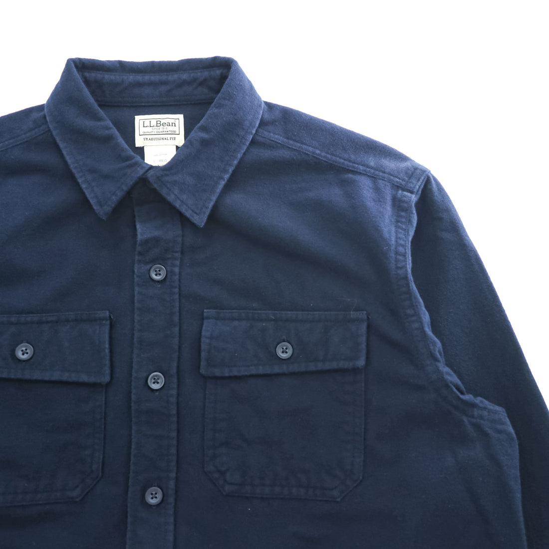 L.L.Bean シャモアクロス TRADITIONAL FIT 長袖 ワークシャツ L ネイビー コットン 187923